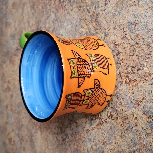 VTG* PIER ONE *OWL MUG* HAND PAINTED*CERAMIC/STONEWARE - Picture 6 of 8